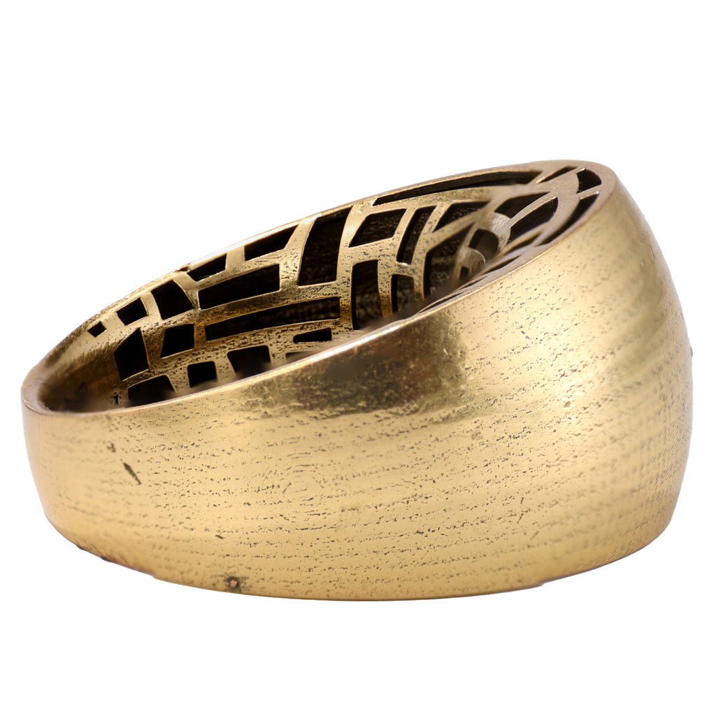 Geometric Openwork Dome Ring