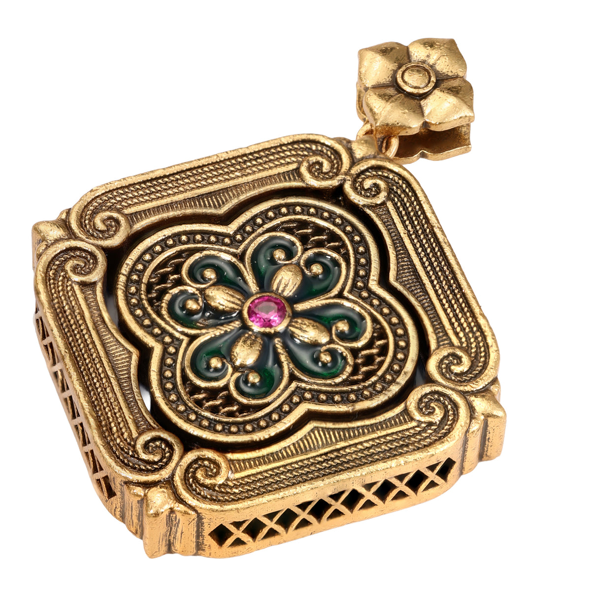 NE-PD-0059 Silver Double-Sided Pendant