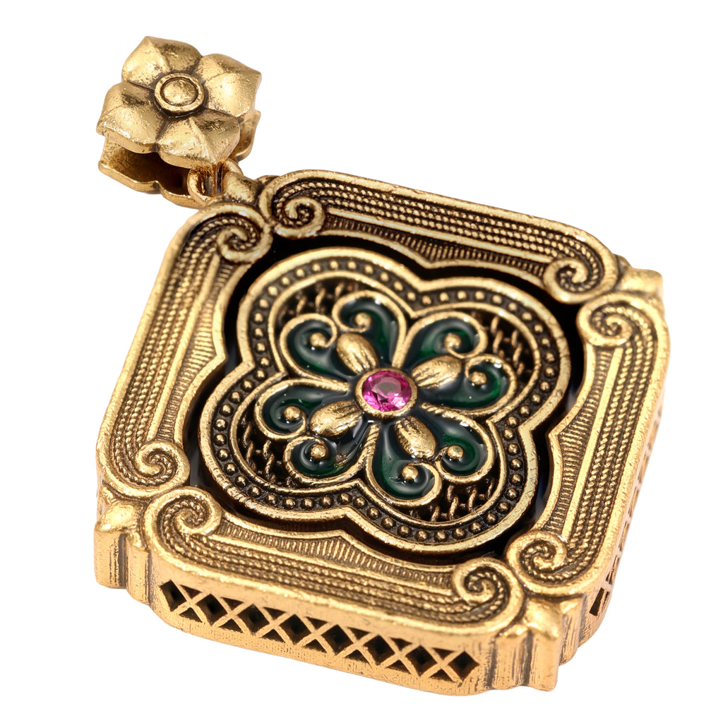 NE-PD-0059 Silver Double-Sided Pendant
