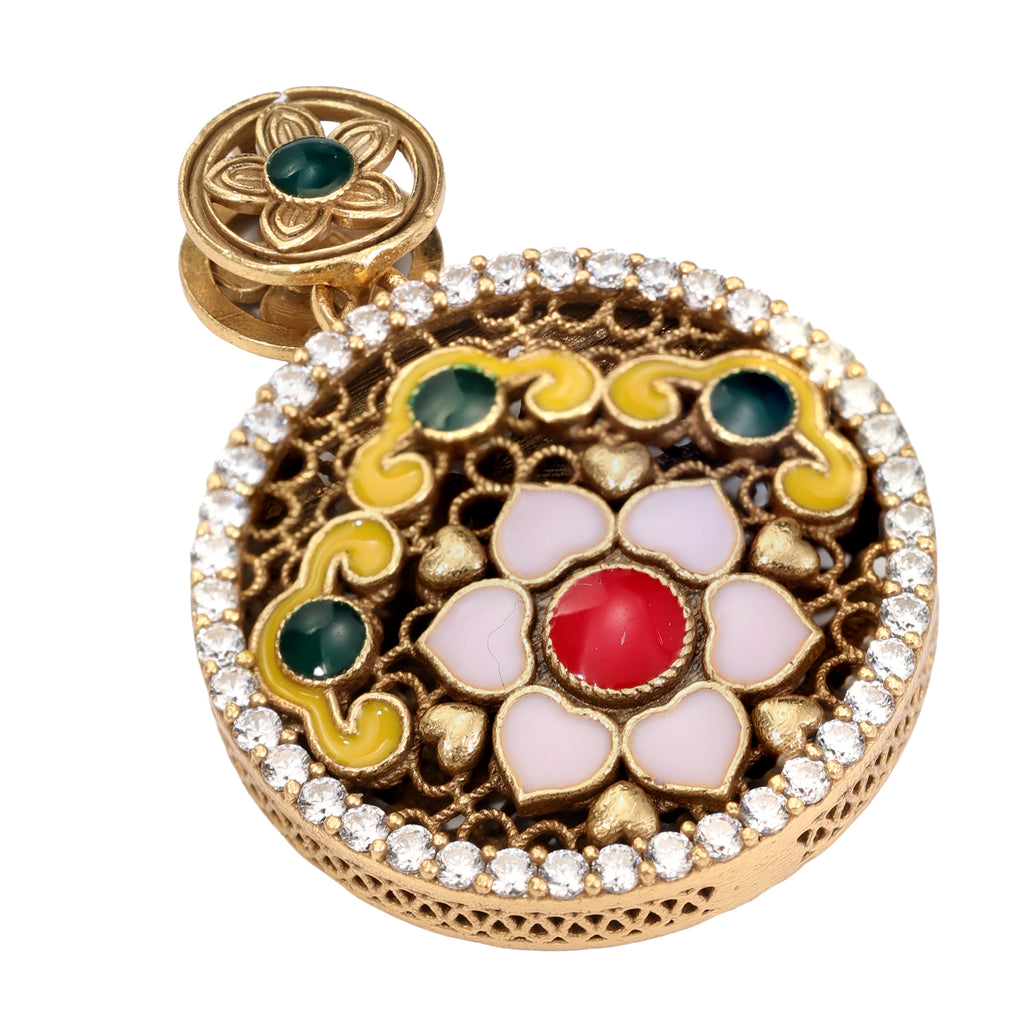 NE-PD-0060 Silver Double-Sided Pendant