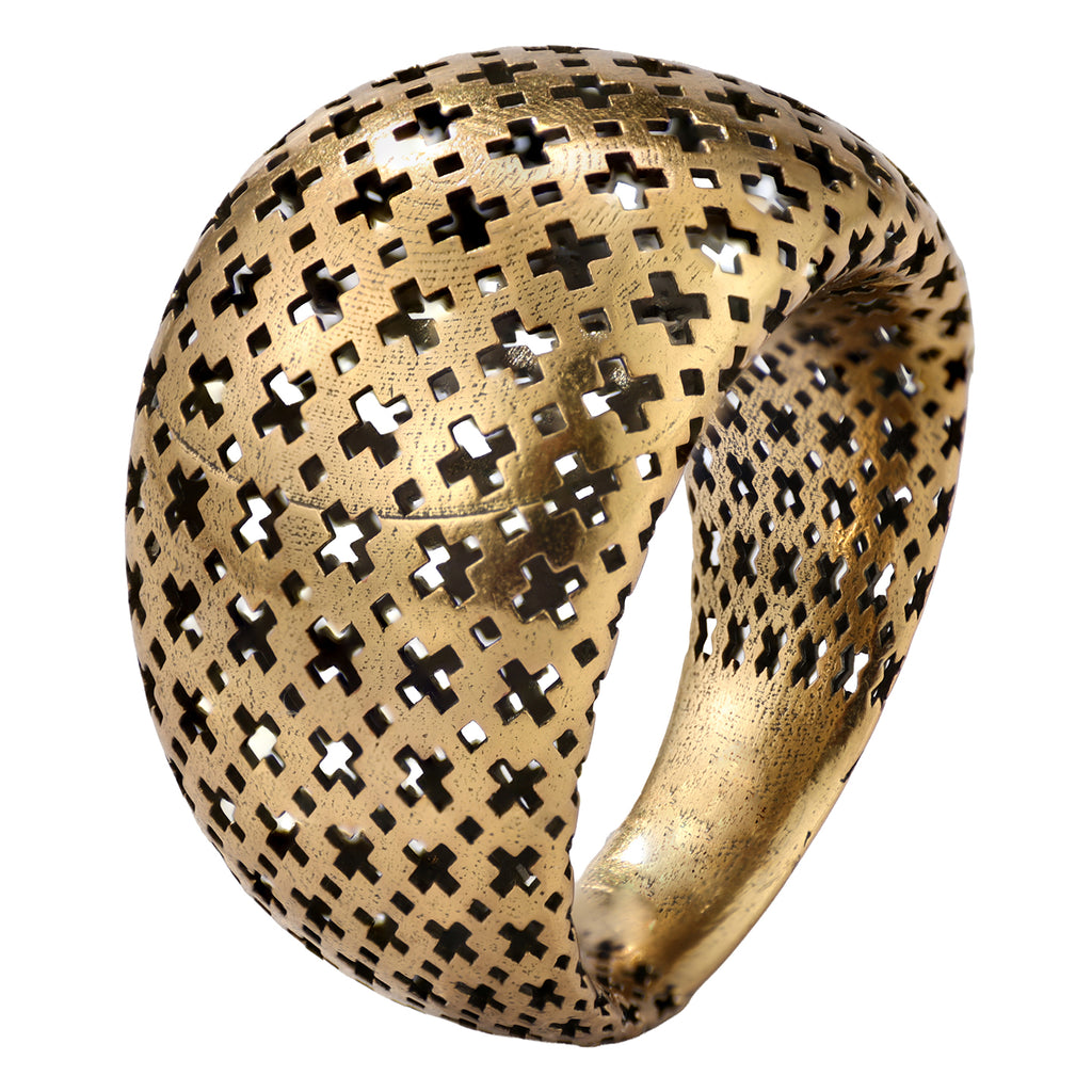 Geometric Cutout Statement Ring