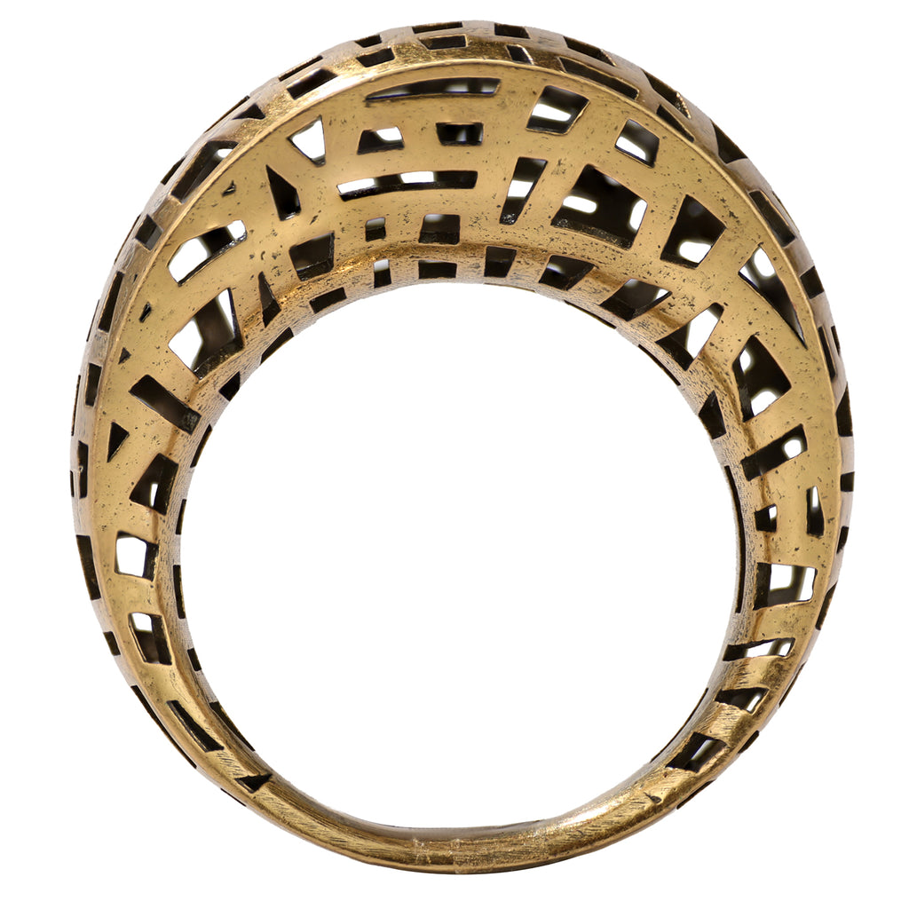 Architectural Grid Openwork Ring