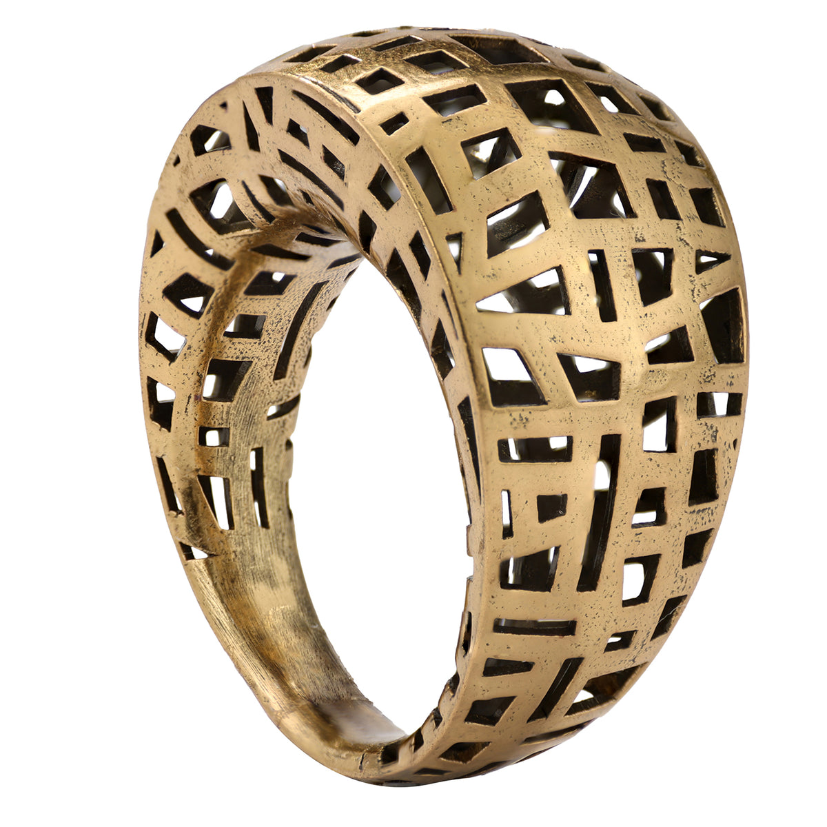 Architectural Grid Openwork Ring