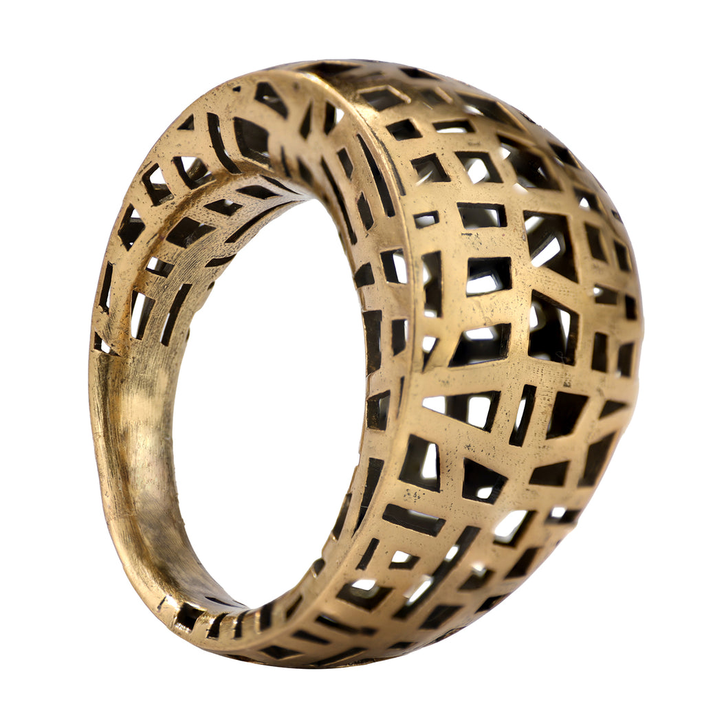 Architectural Grid Openwork Ring