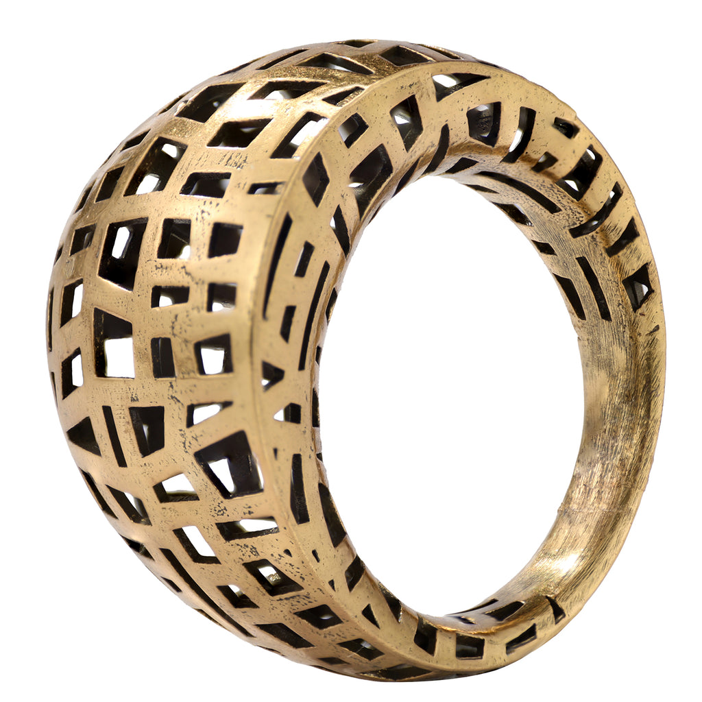 Architectural Grid Openwork Ring