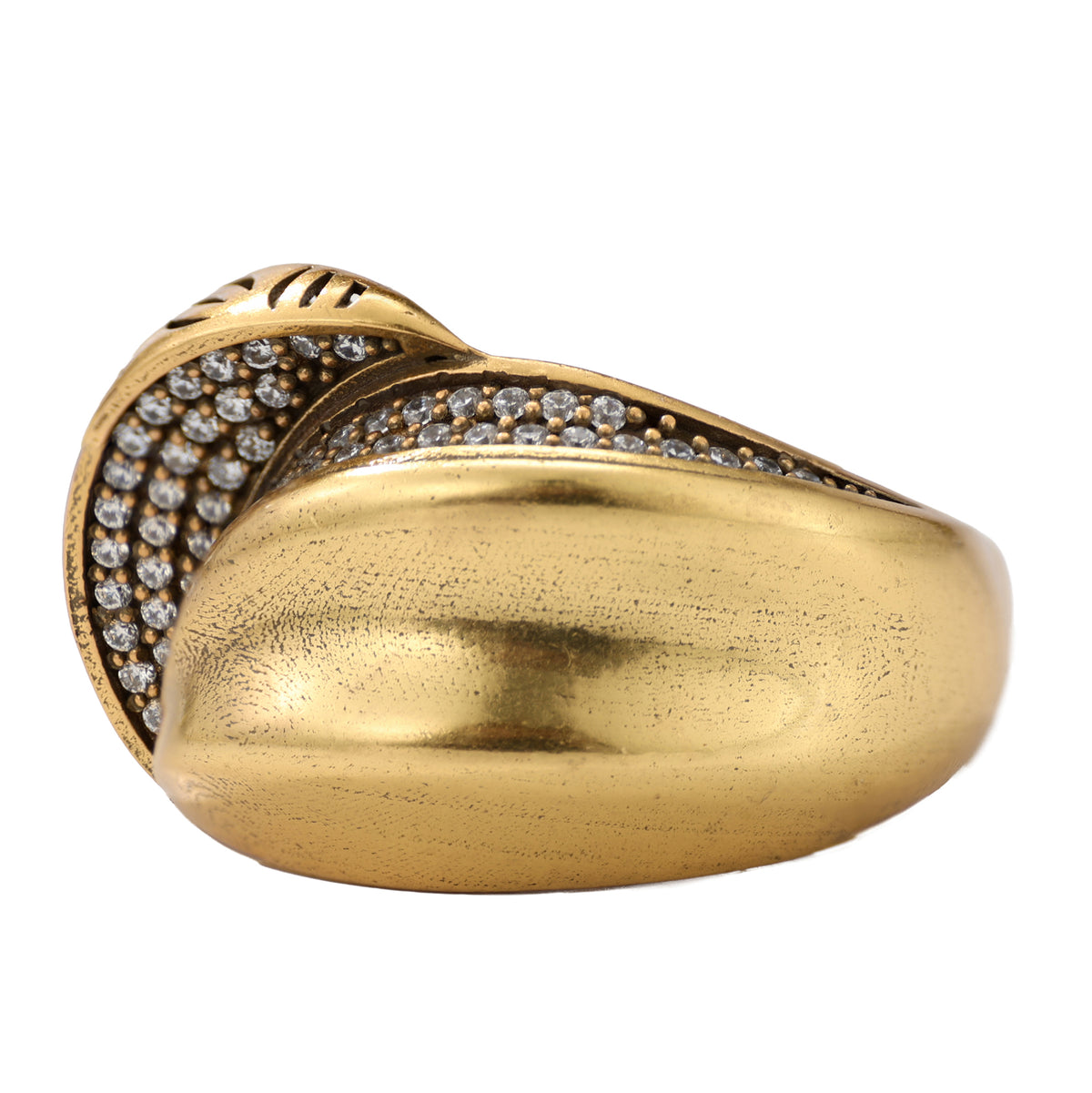 Floral Openwork Pavé Statement Ring
