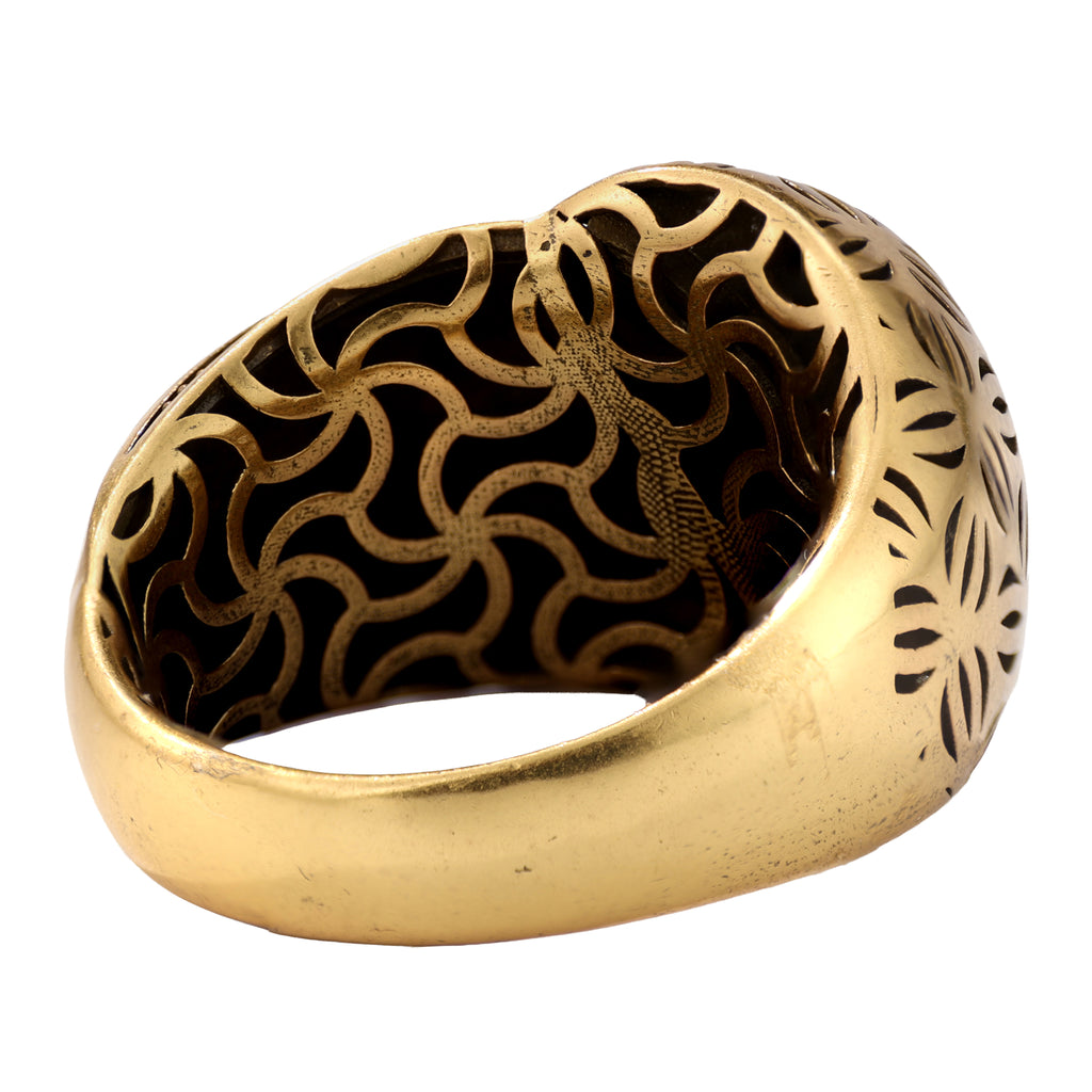 Floral Openwork Pavé Statement Ring