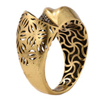 Floral Openwork Pavé Statement Ring