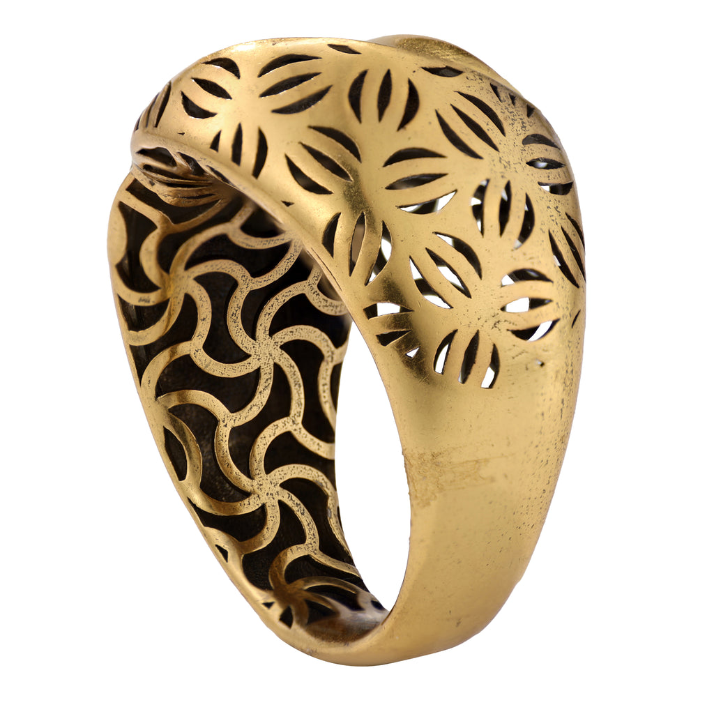 Floral Openwork Pavé Statement Ring