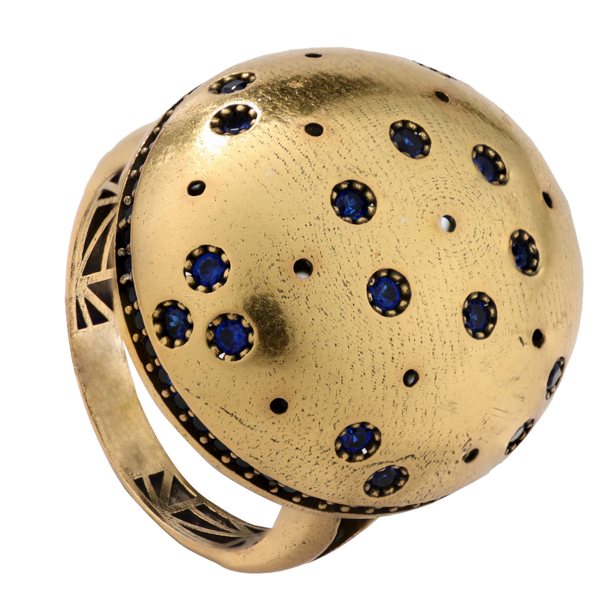 Blue Stone Domed Statement Ring