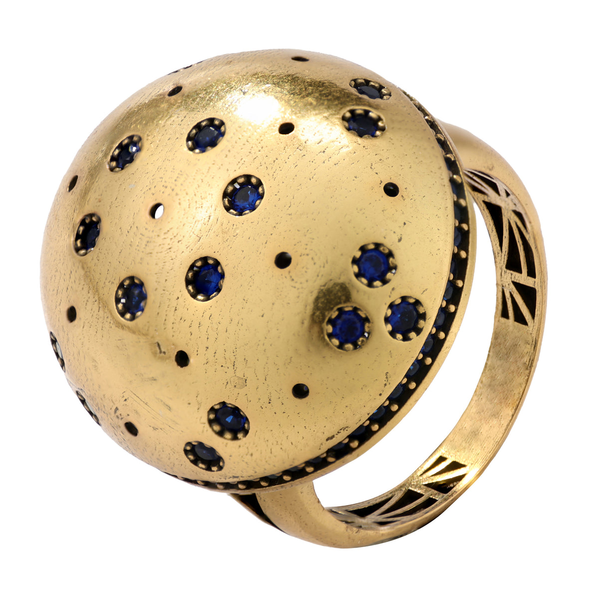 Blue Stone Domed Statement Ring