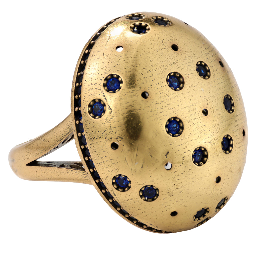 Blue Stone Domed Statement Ring