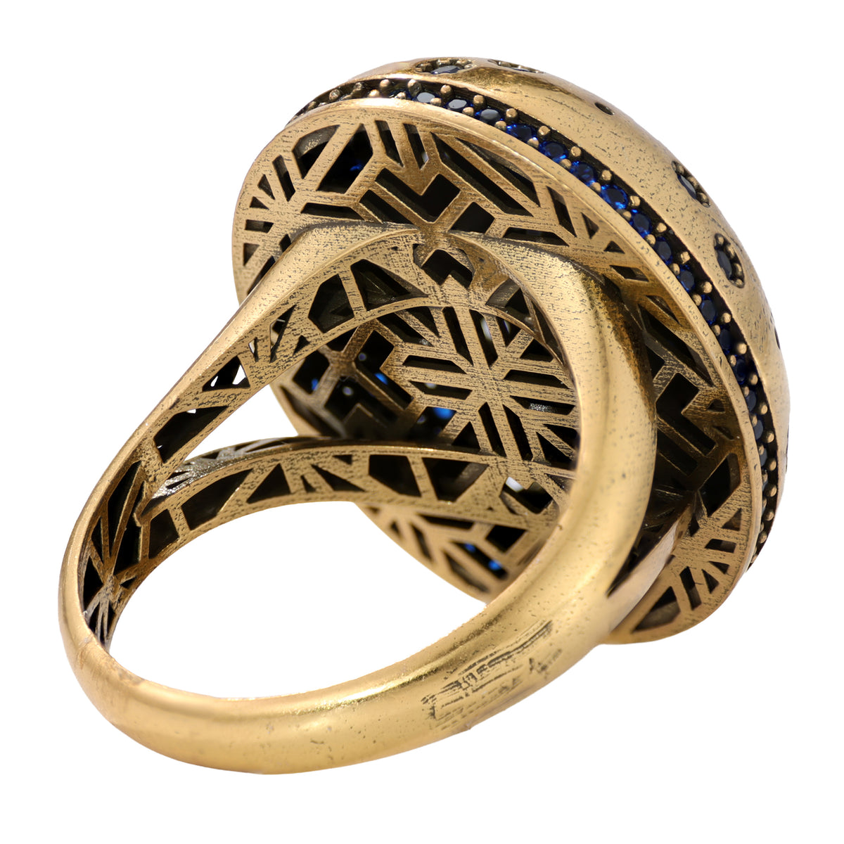 Blue Stone Domed Statement Ring