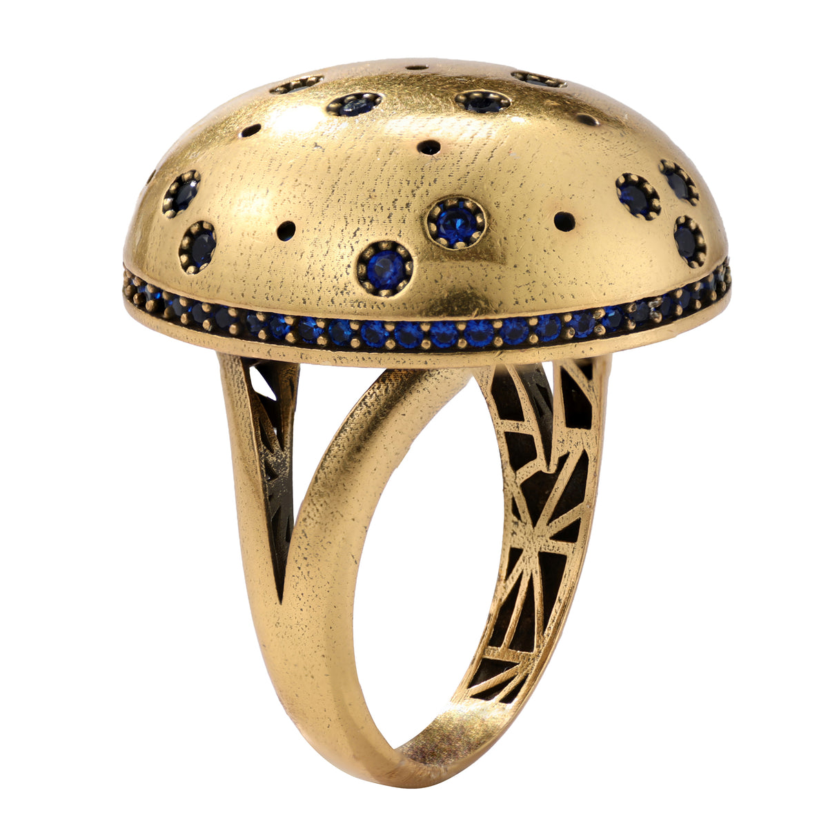 Blue Stone Domed Statement Ring