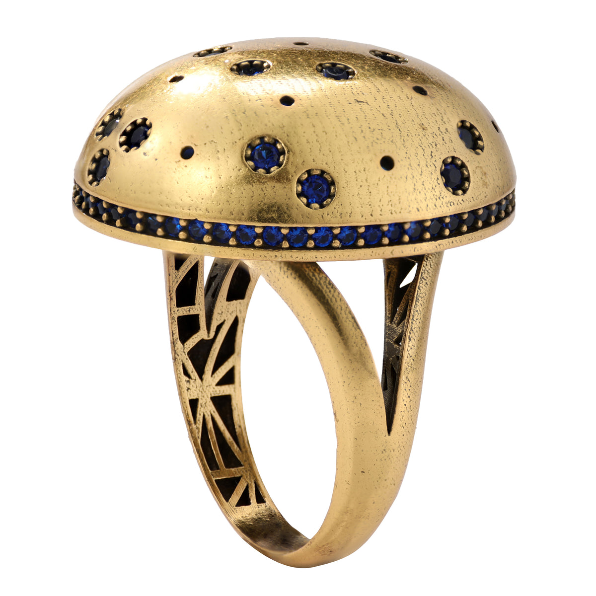 Blue Stone Domed Statement Ring