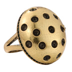 Green Accent Perforated Dome Ring
