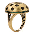 Green Accent Perforated Dome Ring