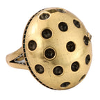 Green Accent Perforated Dome Ring