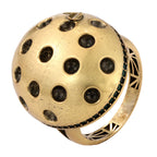 Green Accent Perforated Dome Ring