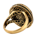 Green Accent Perforated Dome Ring