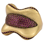 Sculptural Pavé Wave Statement Ring