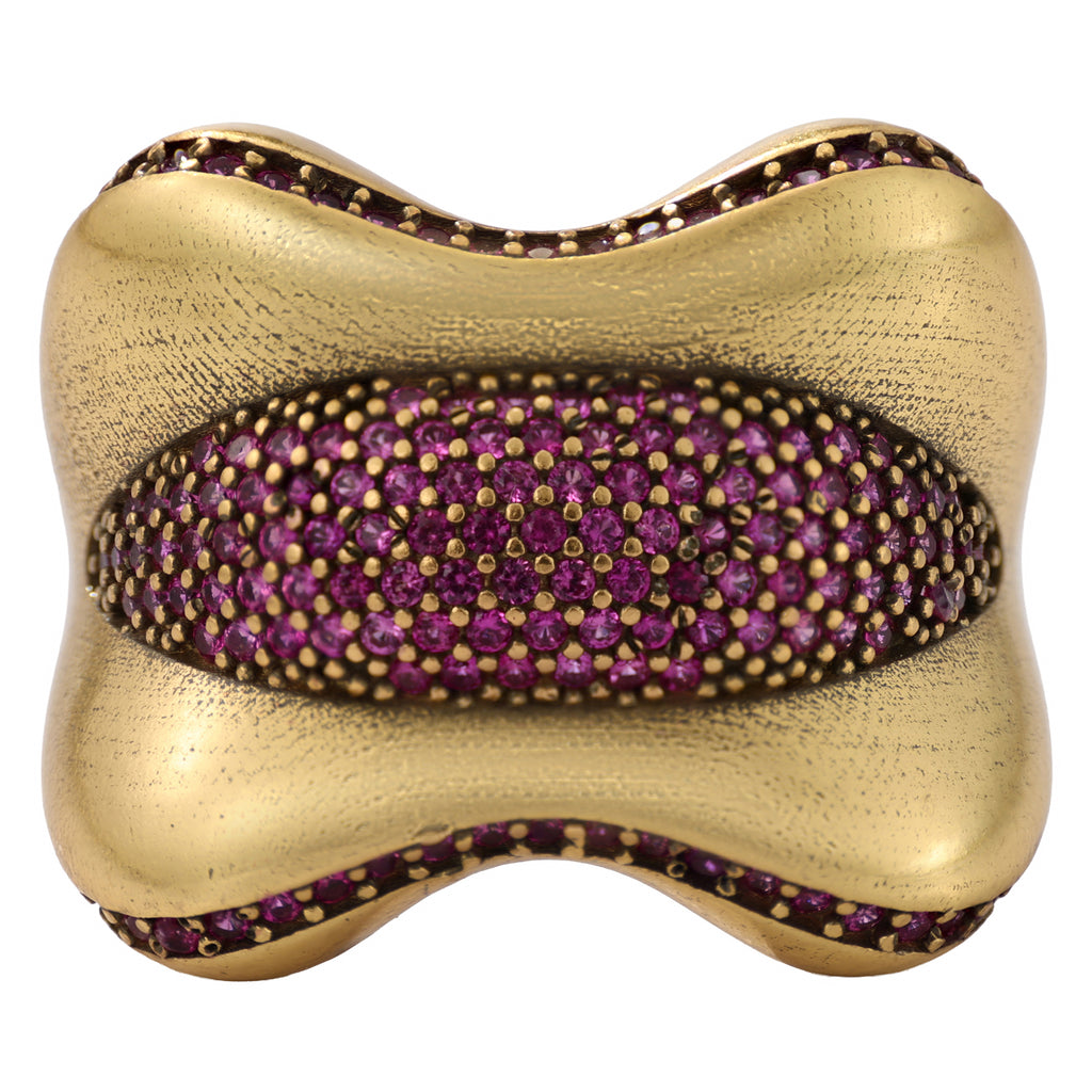 Sculptural Pavé Wave Statement Ring