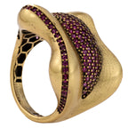 Sculptural Pavé Wave Statement Ring