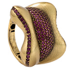 Sculptural Pavé Wave Statement Ring