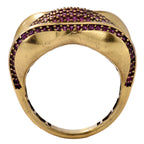 Sculptural Pavé Wave Statement Ring