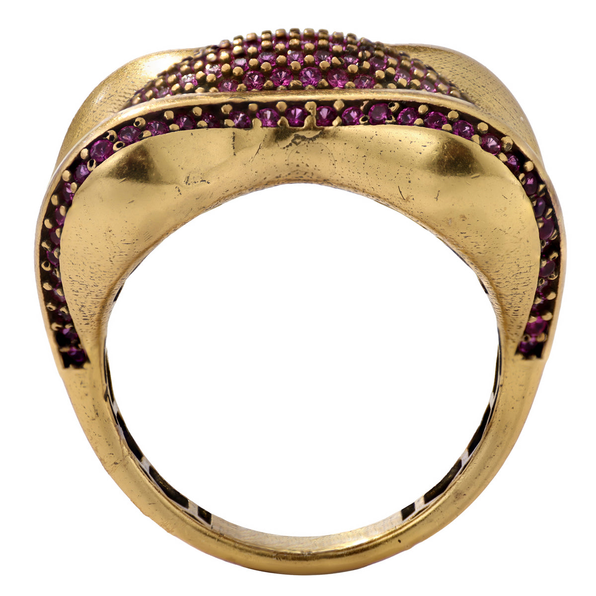Sculptural Pavé Wave Statement Ring