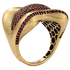 Sculptural Pavé Wave Statement Ring