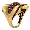 Sculptural Pavé Wave Statement Ring