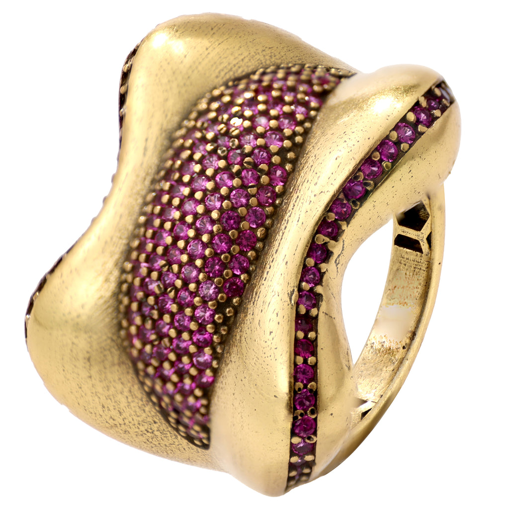 Sculptural Pavé Wave Statement Ring