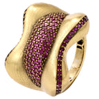 Sculptural Pavé Wave Statement Ring
