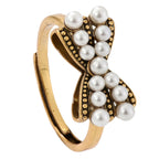 NE-RG-0062 Silver Bow Pearl Openwork Ring