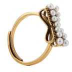 NE-RG-0062 Silver Bow Pearl Openwork Ring