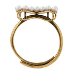 NE-RG-0062 Silver Bow Pearl Openwork Ring