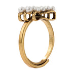 NE-RG-0062 Silver Bow Pearl Openwork Ring