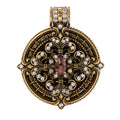 Scrollwork Gemstone Medallion Pendant