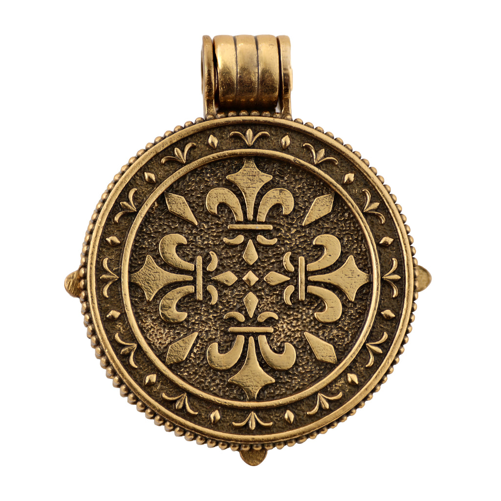 Scrollwork Gemstone Medallion Pendant