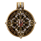 Scrollwork Gemstone Medallion Pendant