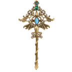 Ornate Gemstone Key Pendant
