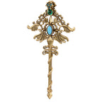 Ornate Gemstone Key Pendant