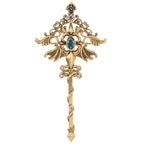 Ornate Gemstone Key Pendant