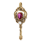 Pearl Accent Gemstone Key Pendant