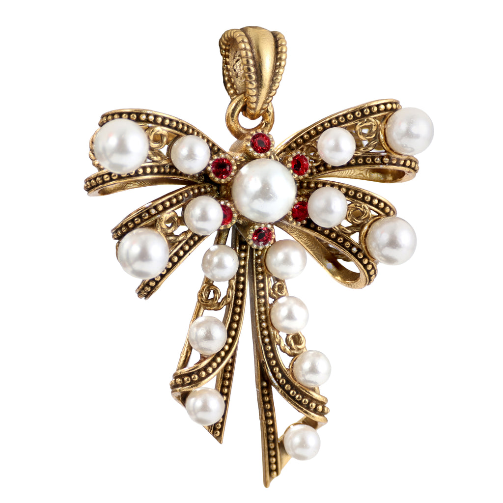 Pearl-Style Bow Pendant