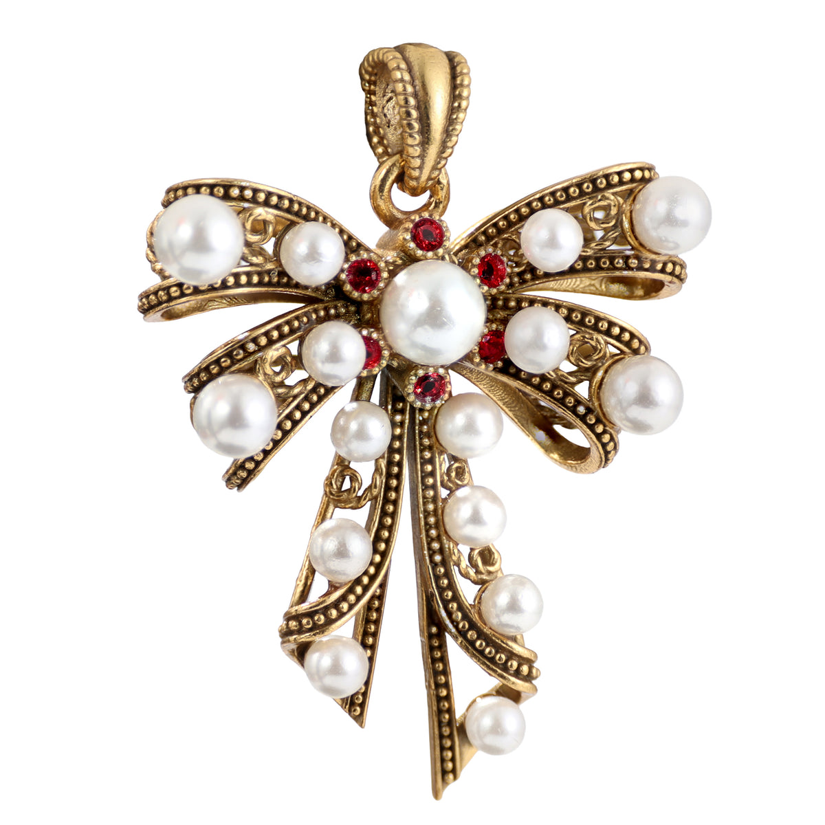 Pearl-Style Bow Pendant