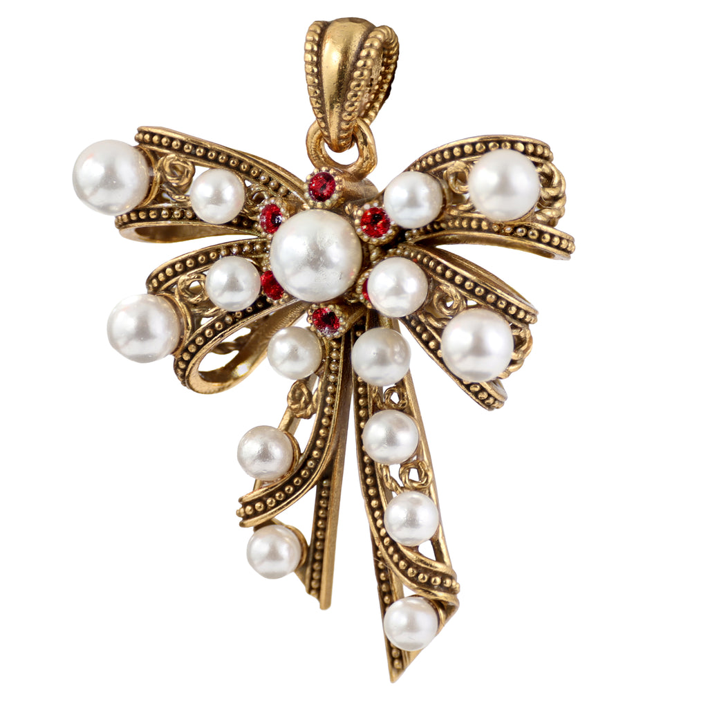 Pearl-Style Bow Pendant