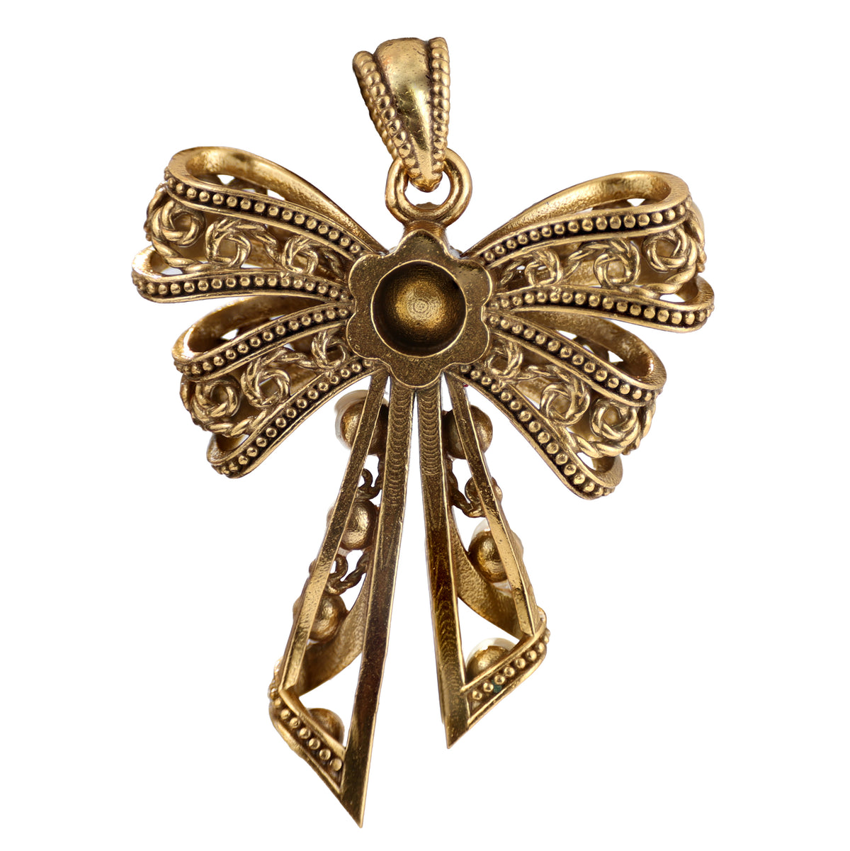 Pearl-Style Bow Pendant