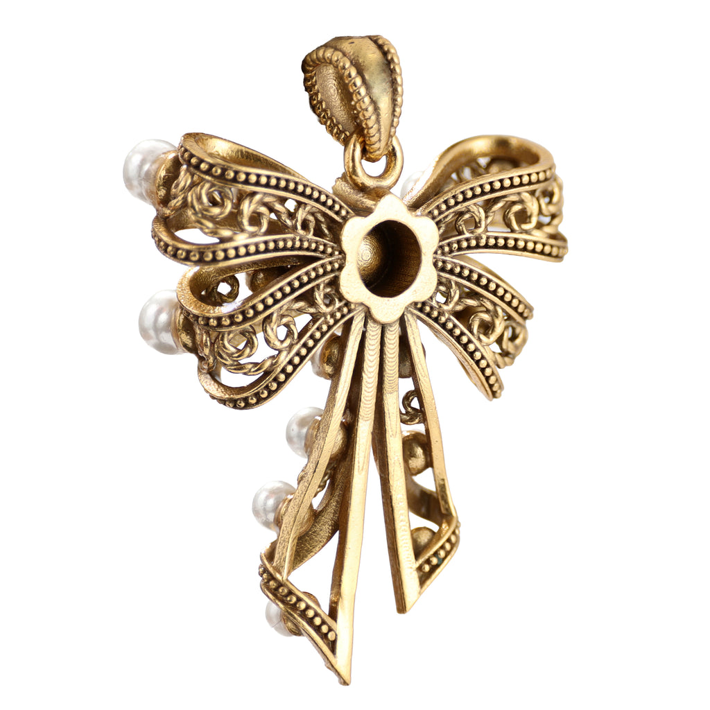 Pearl-Style Bow Pendant